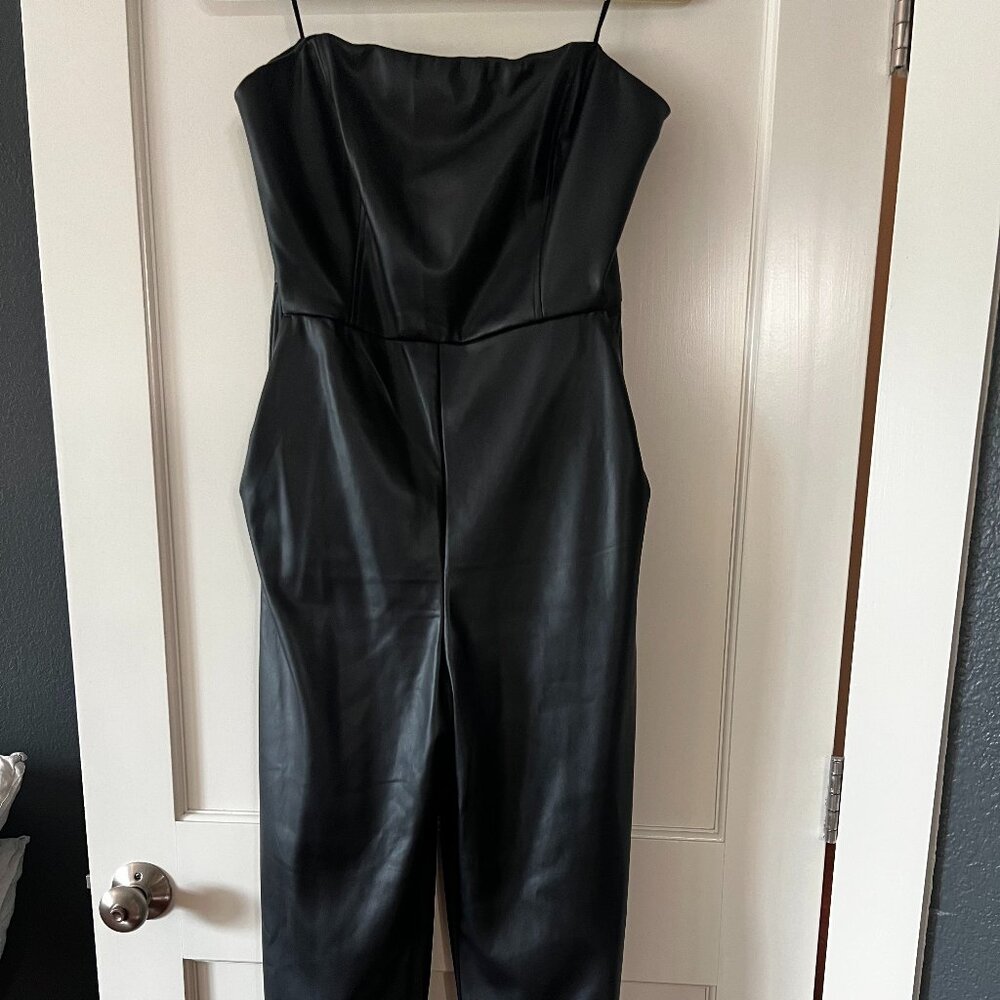 Vegan Leather Strapless Jumpsuit NWOT